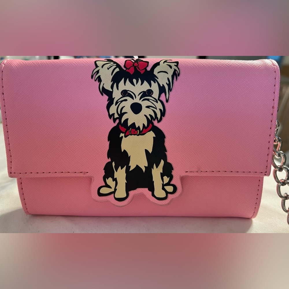 Marc Tetro Authentic Yorkie Pink Faux Leather Crossbody/Shoulder bag NWOT